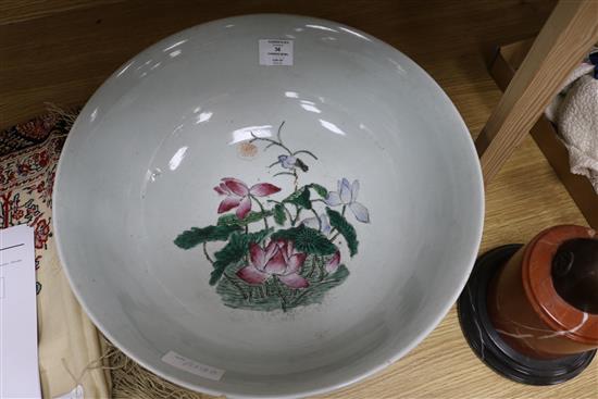 A Chinese famille noire bowl diameter 41cm